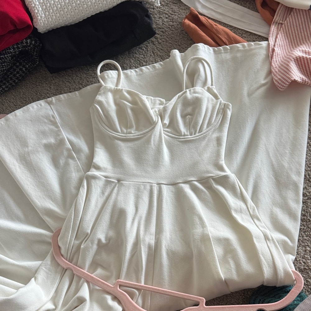 Reformation Cream Midi Dress